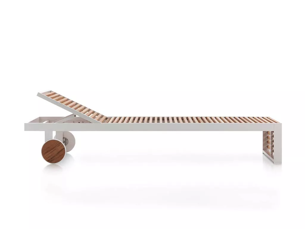 GANDIA BLASCO DNA Teakholz Sonnenliege rollbar • Gartenliege 70 × 198 cm