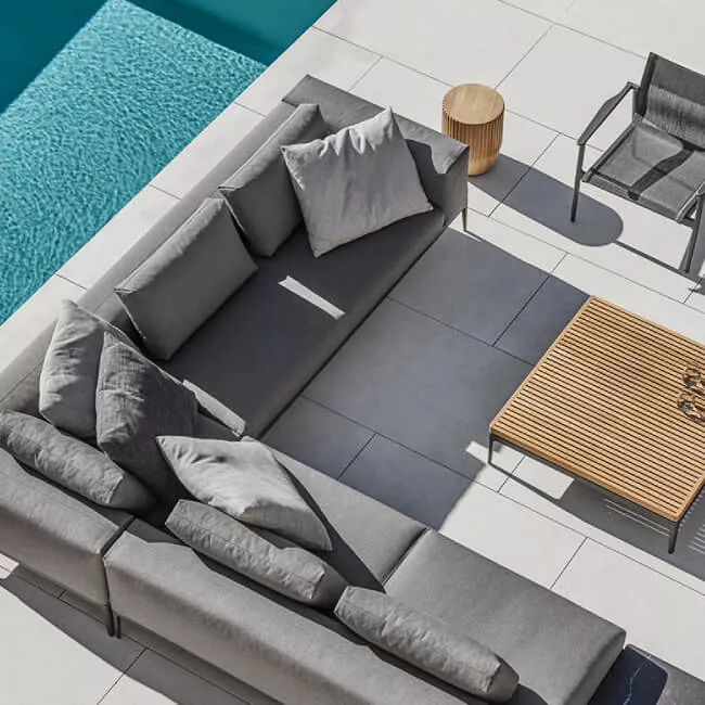 Gloster Grid Endmodul mit Keramik Ablage | L+R