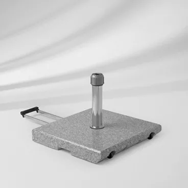 Glatz Granitsockel Z 40/55kg, 55 x 55 x 8 cm, Naturstein mit Rollen, Handgriff und Standrohr Z Ø 35/38 - 39 mm