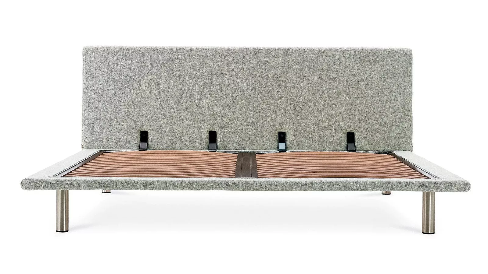 Das Bild zeigt ein Zanotta 1885 Milano Bettgestell ohne Matratze in einer Studioaufnahme ohne Hintergrund.