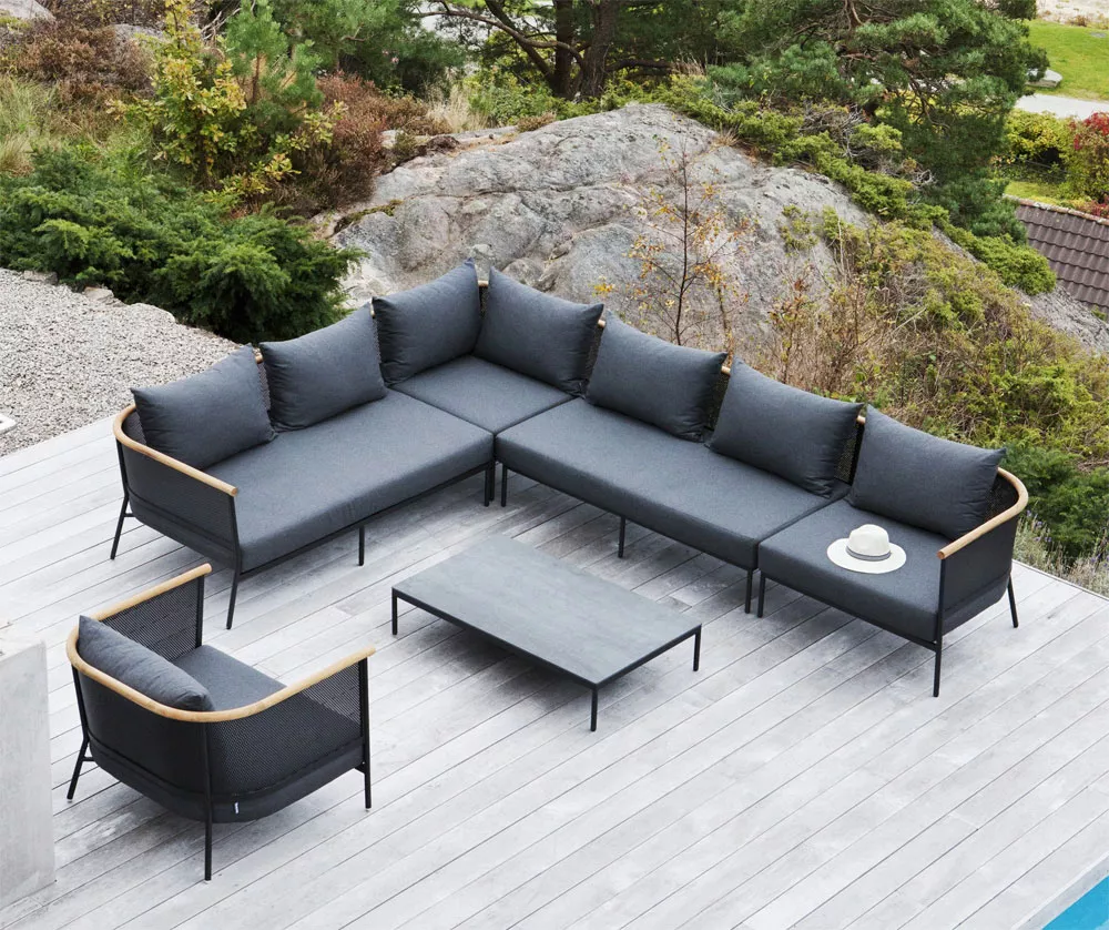 OASIQ RIAD Loungetisch mit Kearmik Tischplatte 122 × 74 cm