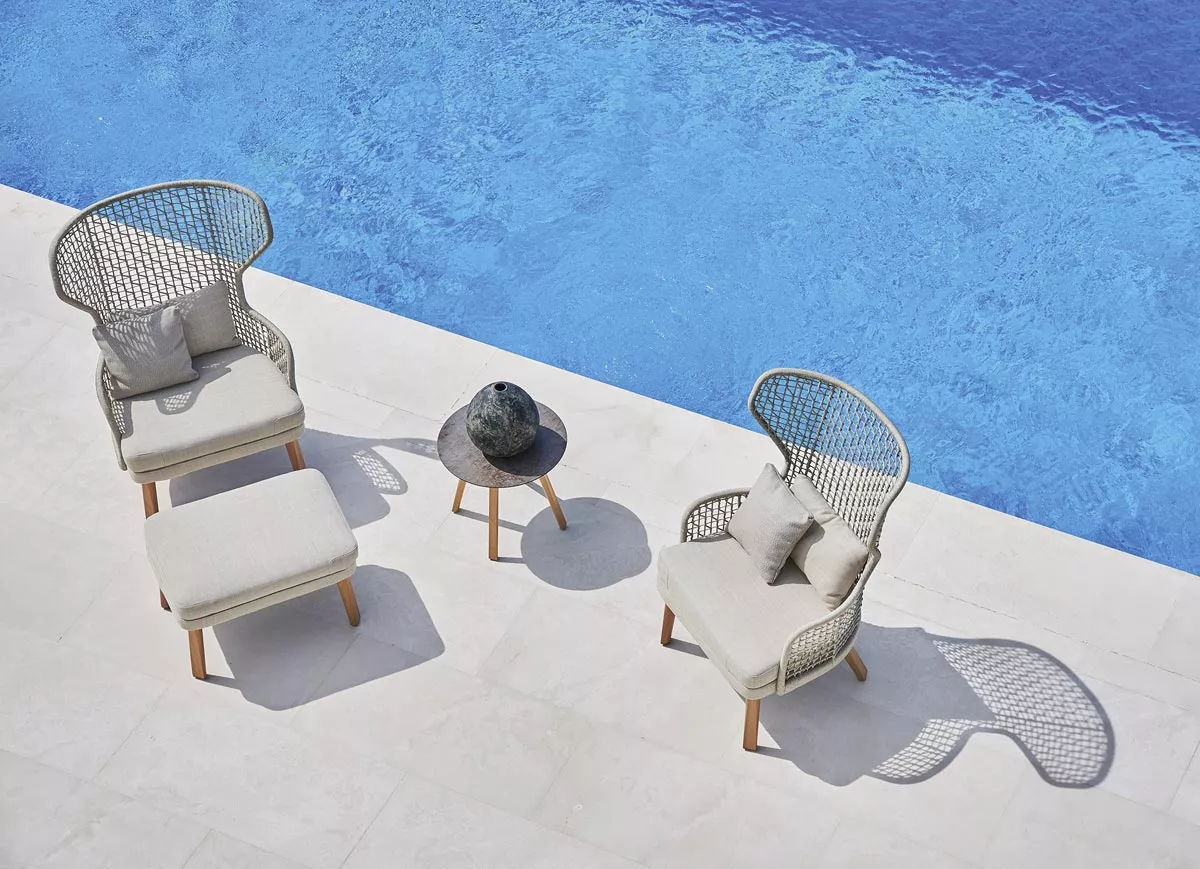 Varaschin Emma Loungesessel 83 cm • Sunbrella / Irokobeine 