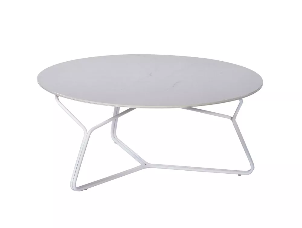 OASIQ SERAC Kaffeetisch mit Keramikplatte • Loungetisch Ø 85 cm