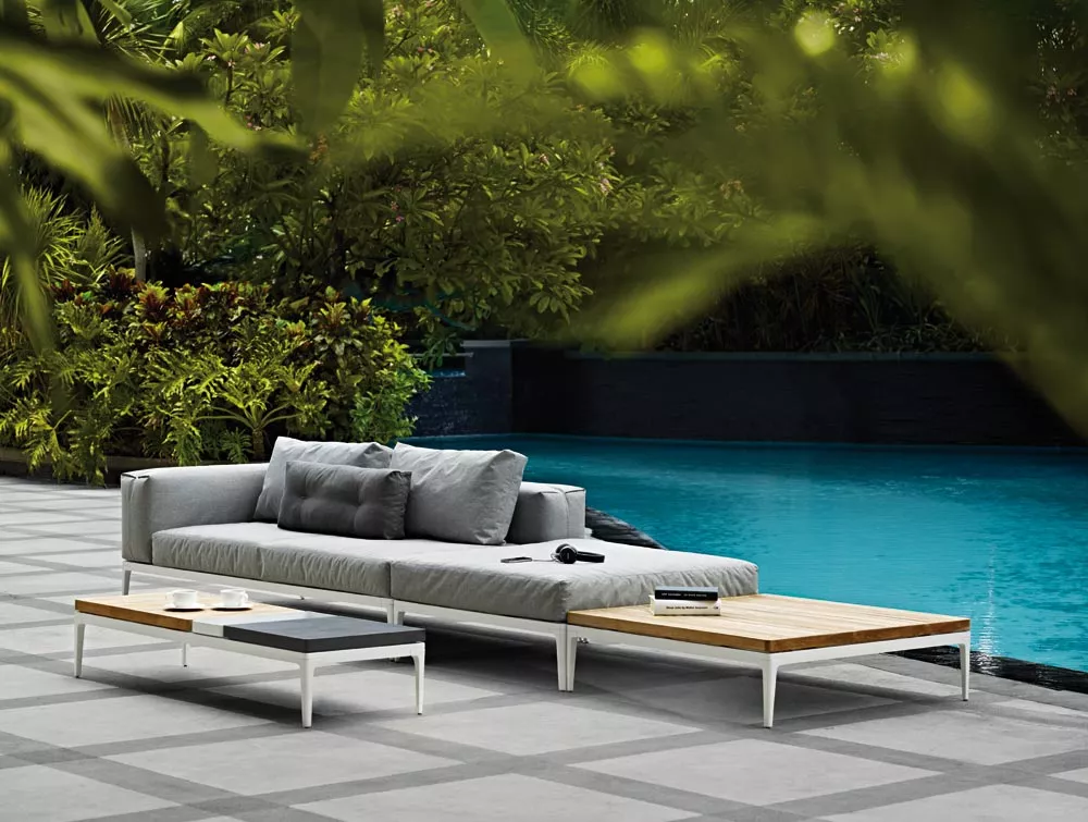 Gloster Grid Endmodul mit Keramik Ablage | L+R