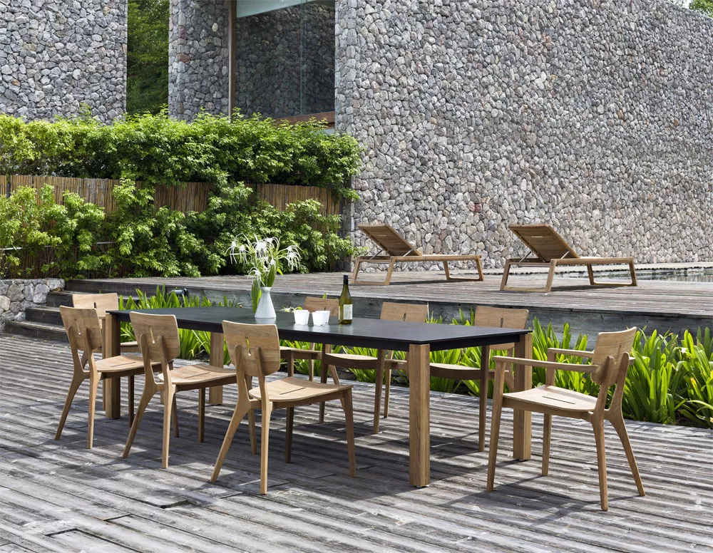 OASIQ MACHAR Gartentisch mit Keramik Tischplatte • Outdoor Esstisch 280 cm