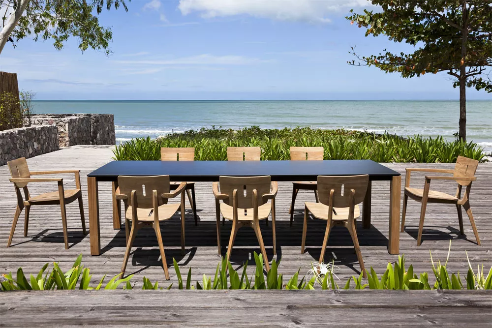 OASIQ MACHAR Gartentisch mit Keramik Tischplatte • Outdoor Esstisch 280 cm