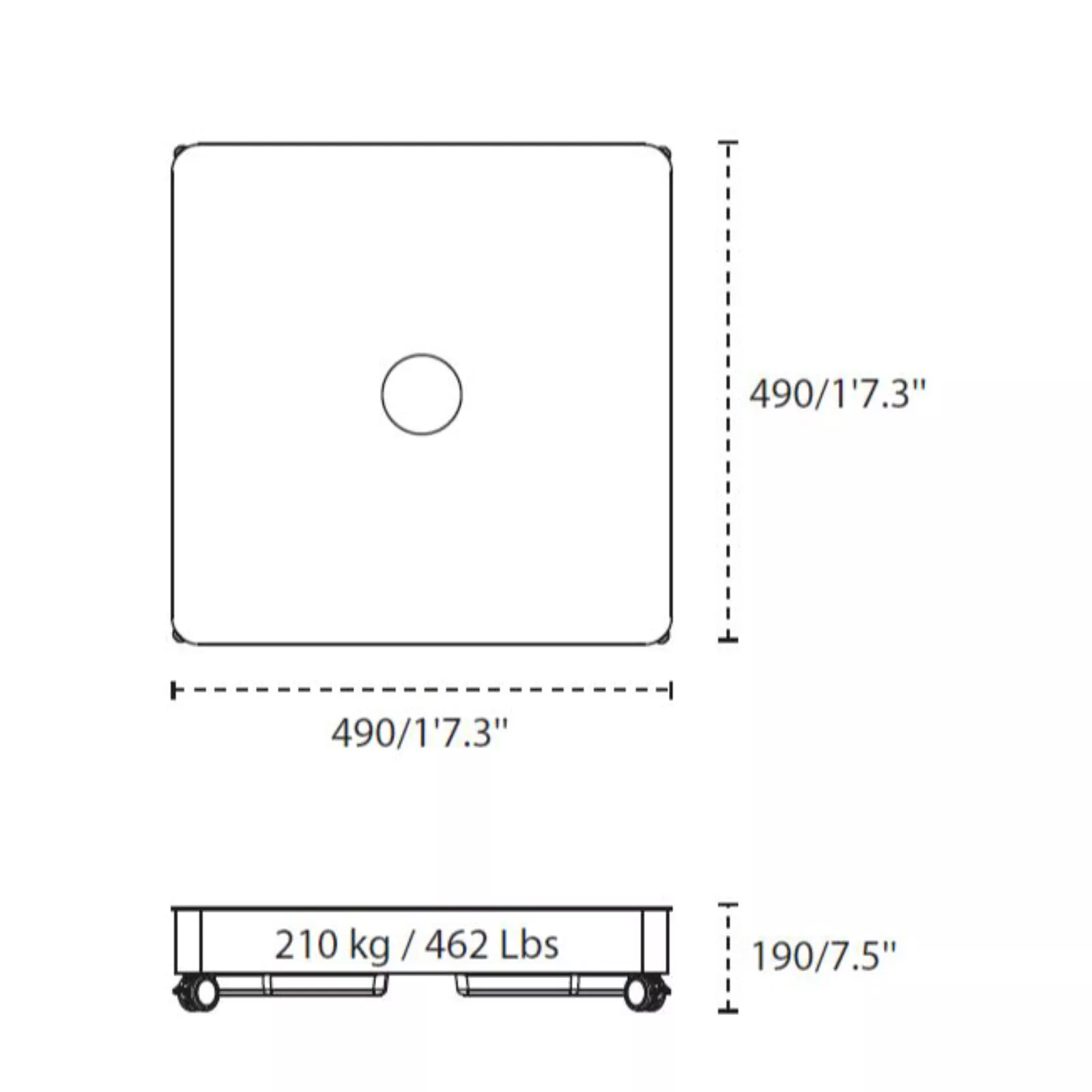 Umbrosa Versa UX Architecture Square & Full Black 300 x 300 cm