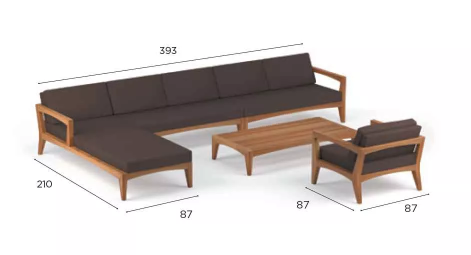 Royal Botania Zenhit Lounge-Set 01 mit Kissen in Standardfarben 