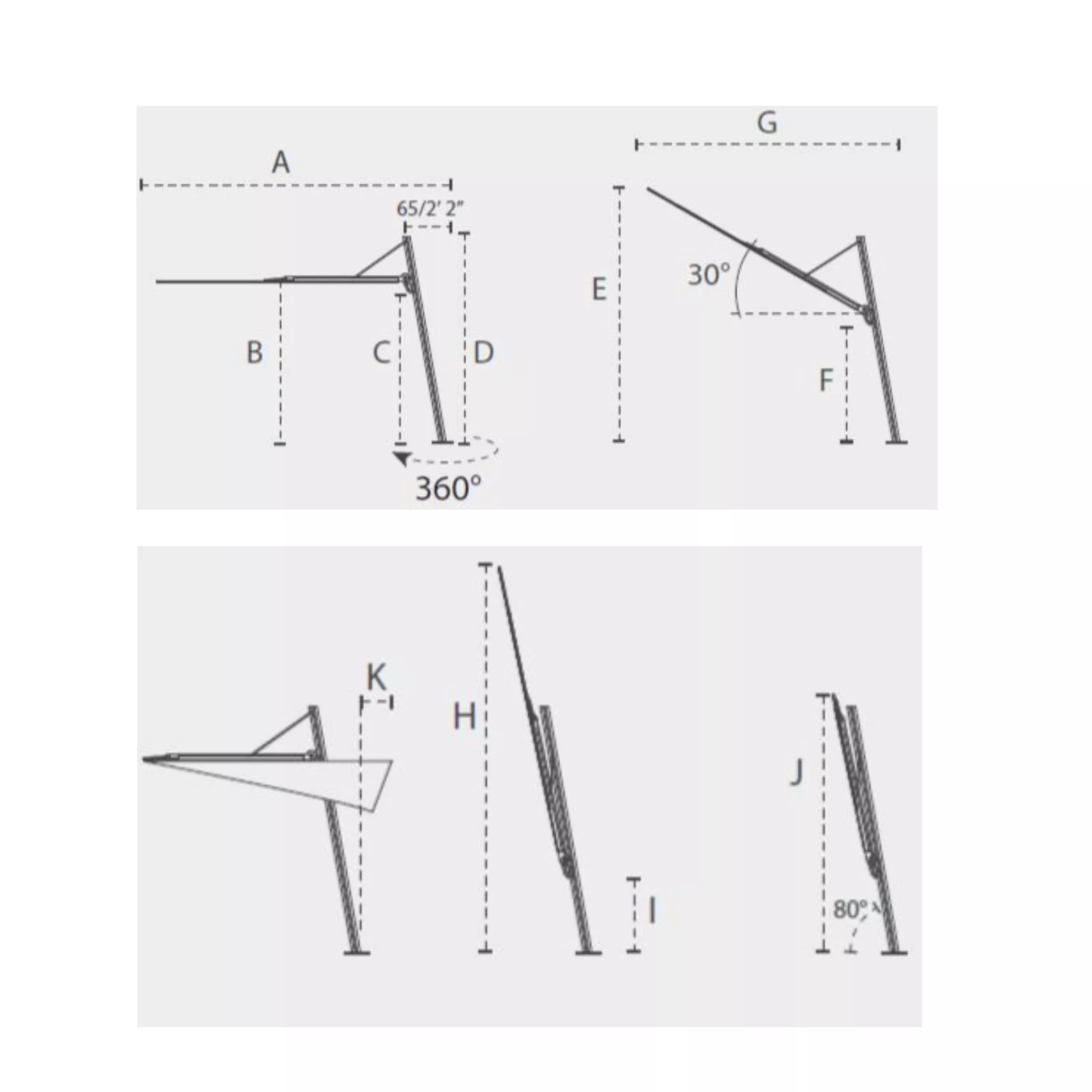 Umbrosa Versa UX Architecture Square & Full Black 300 x 300 cm