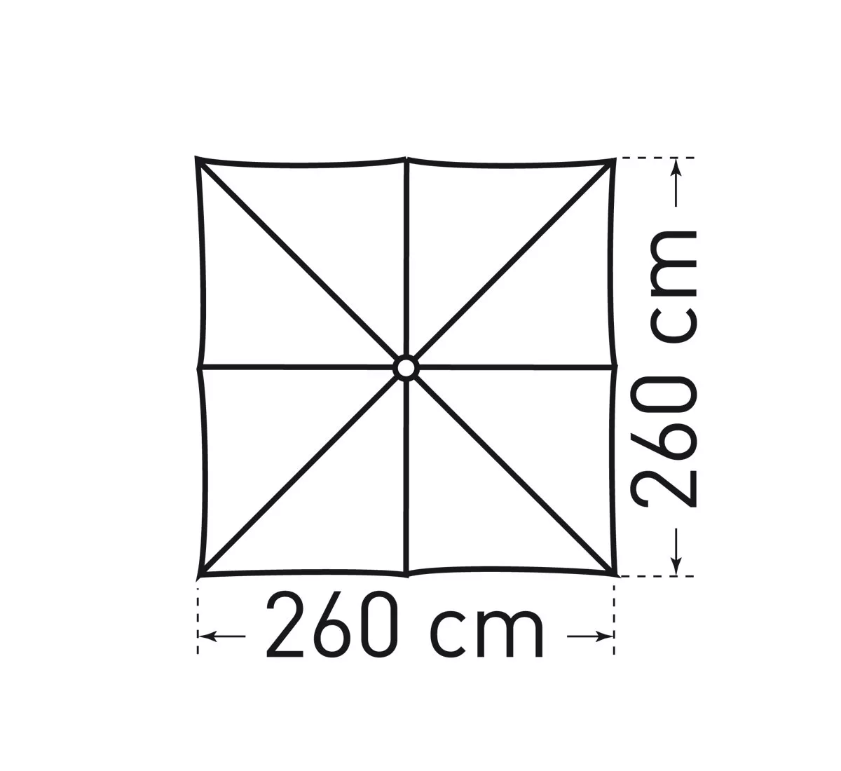 May Sonnenschirm Dacapo DG/DK | quadratisch | 8-Teiler | 260 x 260 cm