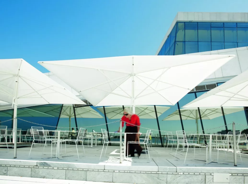 Glatz Gastronomie Sonnenschirm Castello Pro quadratisch 400 x 400 cm