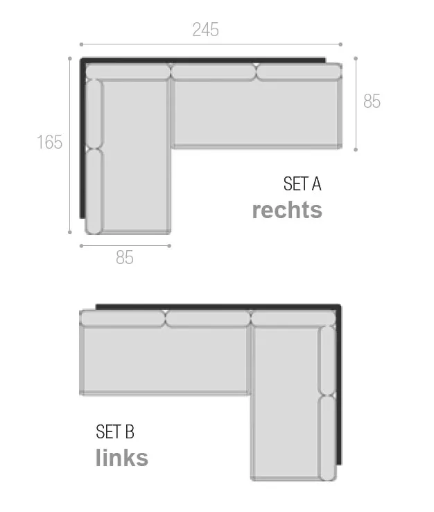 Royal Botania Red Label • Alura Lounge Ecksofa 01 • 245 cm rechts/links