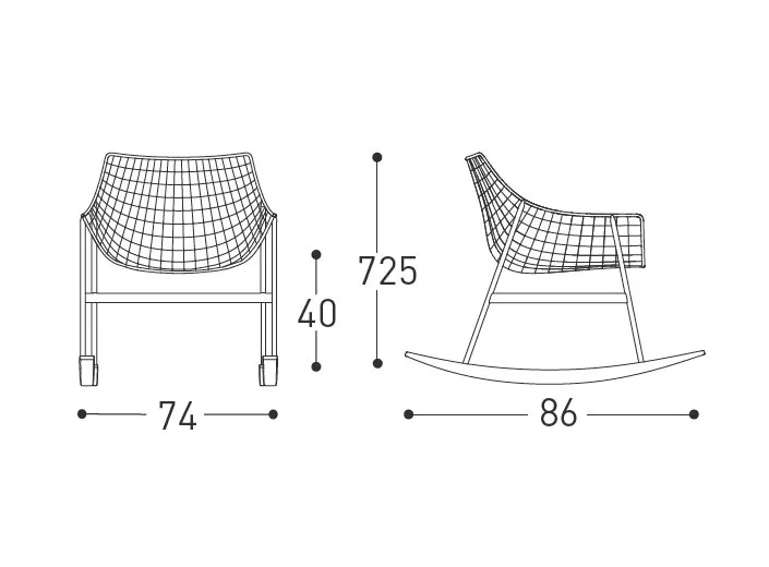Varaschin Summer Set Schaukelstuhl inkl. Sitz- und Rückenkissen • Loungesessel 74 cm