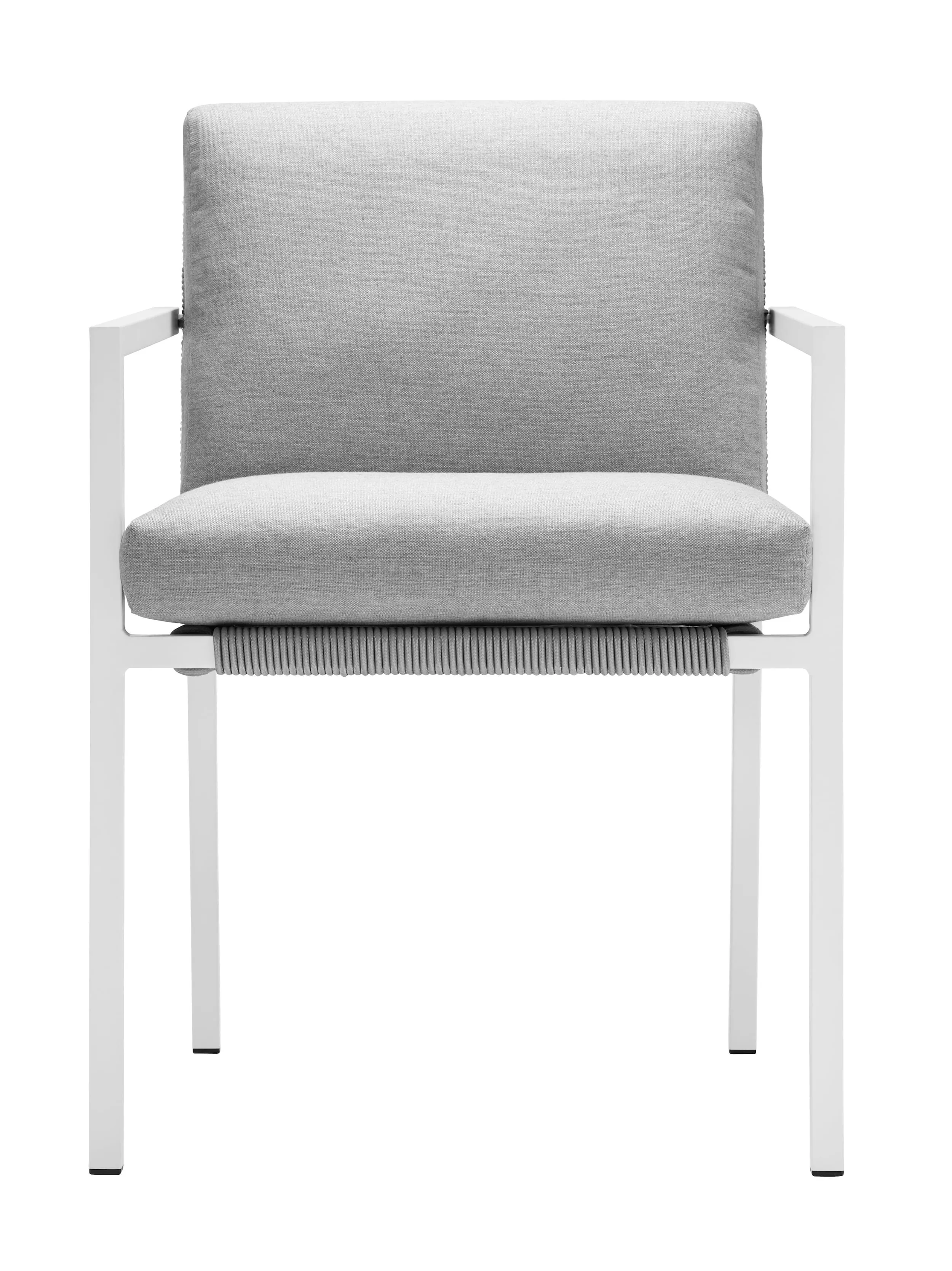 Solpuri Club Stapelsessel in Weiß und Grau ohne Hintergrund