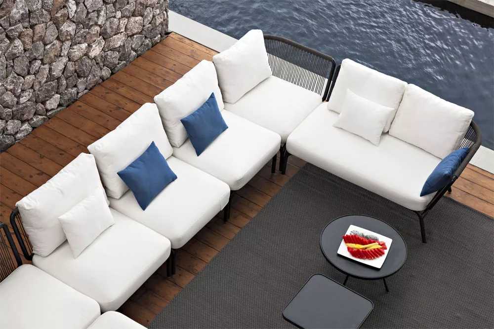 OASIQ YLAND Gartensofa Endmodul Zweisitzer • Loungemodul links