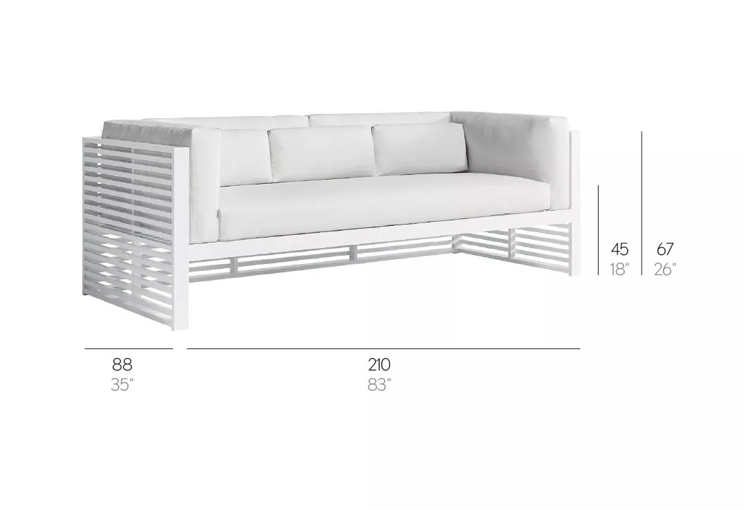 GANDIA BLASCO DNA Loungesofa Dreisitzer 210 × 88 cm