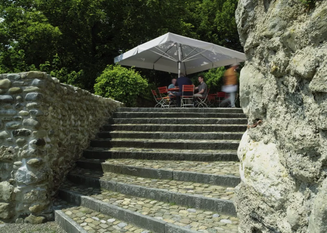 Glatz Gastronomie Sonnenschirm Castello Pro quadratisch 400 x 400 cm