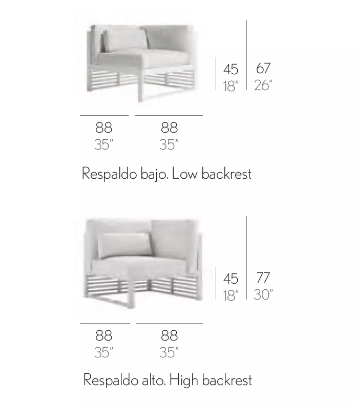GANDIA BLASCO DNA Loungesofa Eckmodul links 6 • 88 × 88 cm