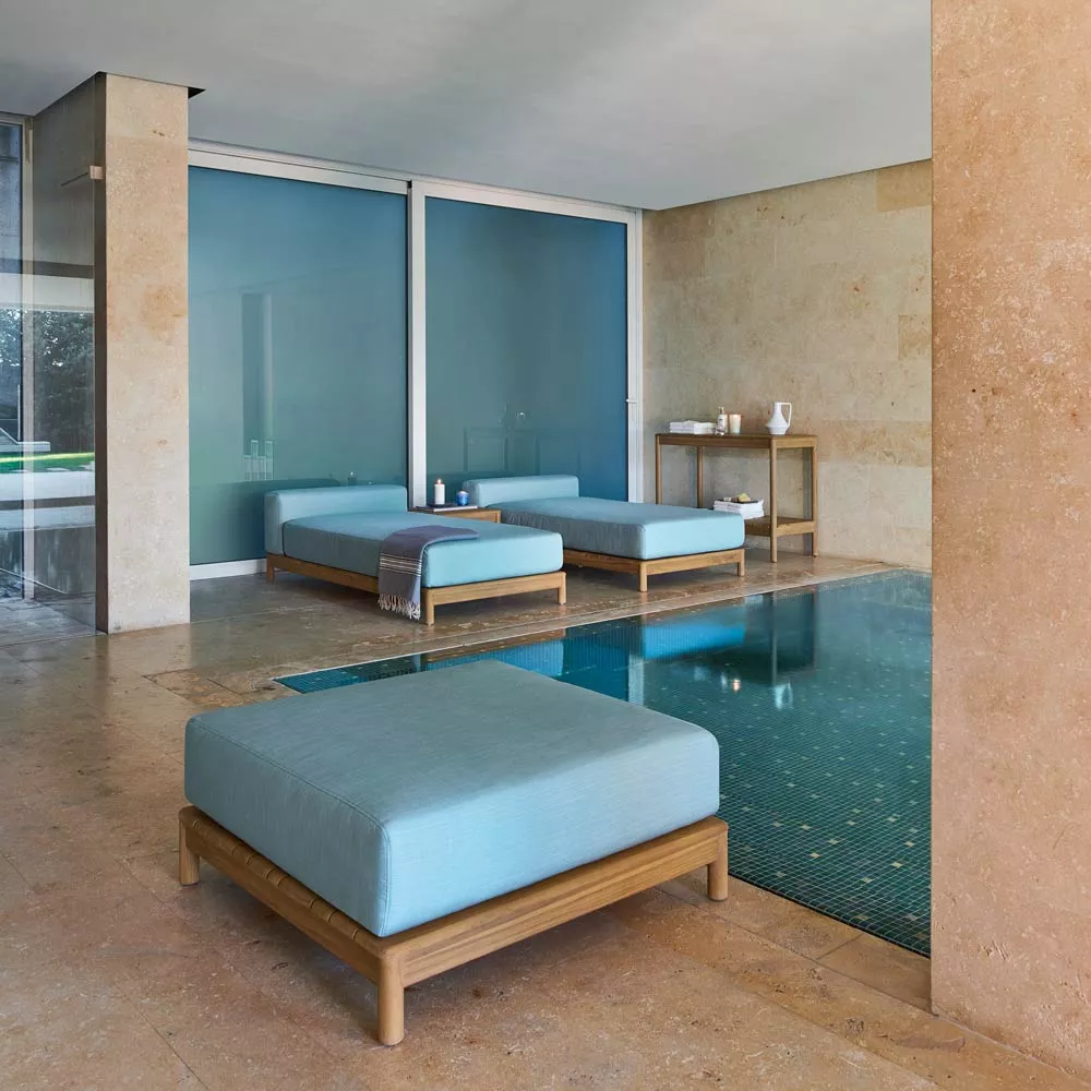 Varaschin Barcode Meridian Loungesofa 180 cm mit Teakholzgestell 