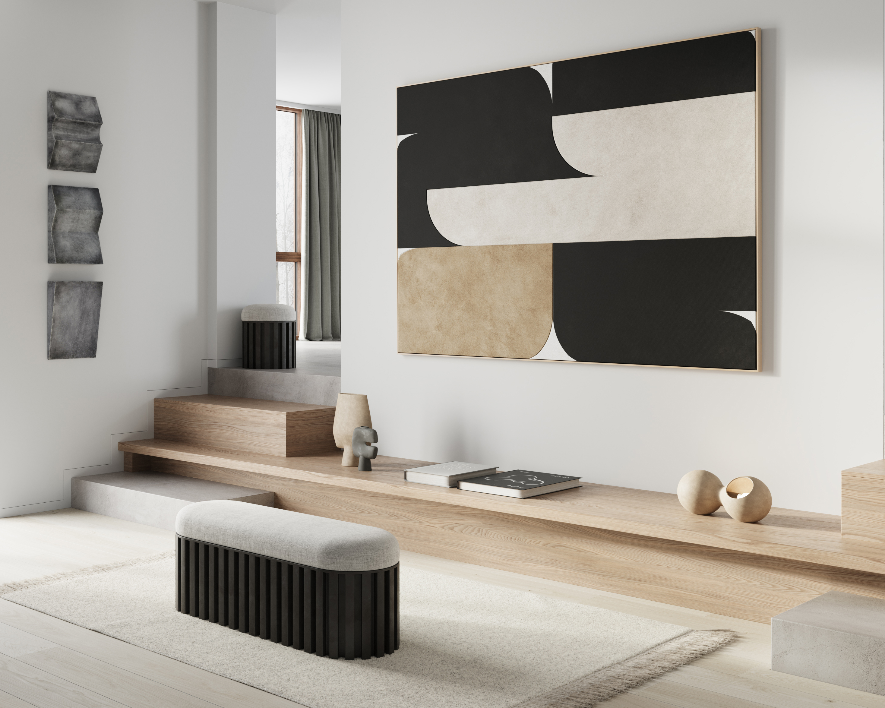 101 COPENHAGEN TRIBU Bank • zweifarbig •  Faserbetonsockel