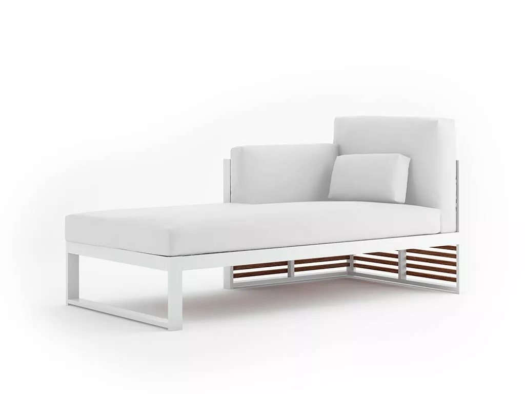 GANDIA BLASCO DNA Teakholz Loungesofa 2 Recamiere Modul links • 90 × 178 cm