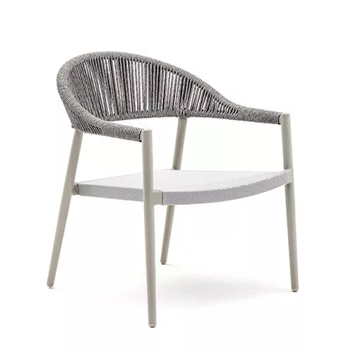 Varaschin Clever Loungesessel mit Geflecht Rückenlehne • Gartensessel 66 cm