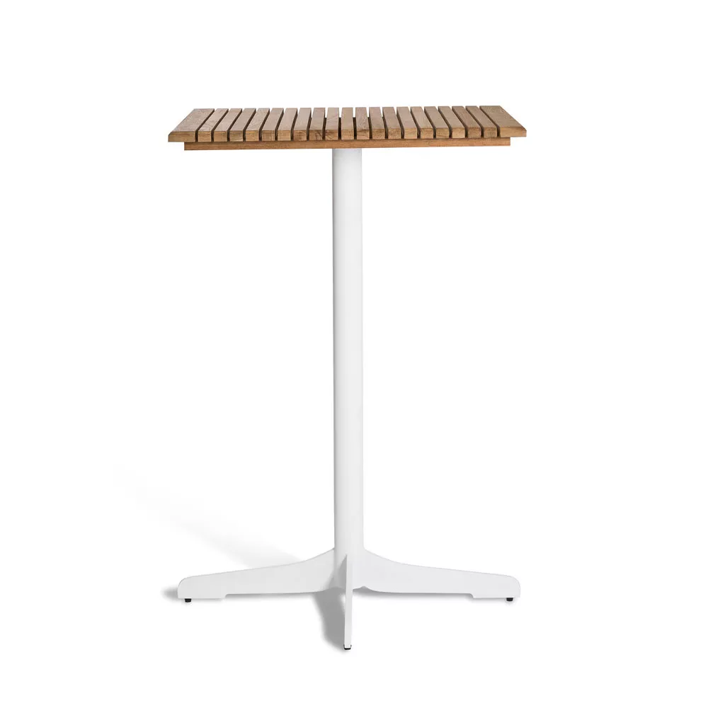 OASIQ CERU Bartisch mit Keramik, Aluminium oder Teakholz Tischplatte 70 × 70 cm