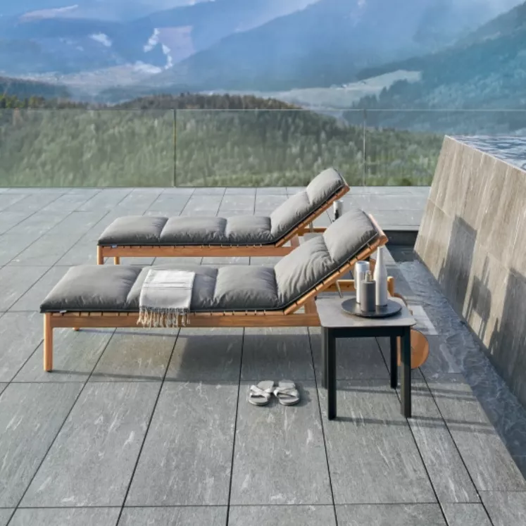 Varaschin Barcode Sonnenliege 209 cm mit Teakholzgestell, rollbar (exkl. Polster mit abziehbarem Bezug )