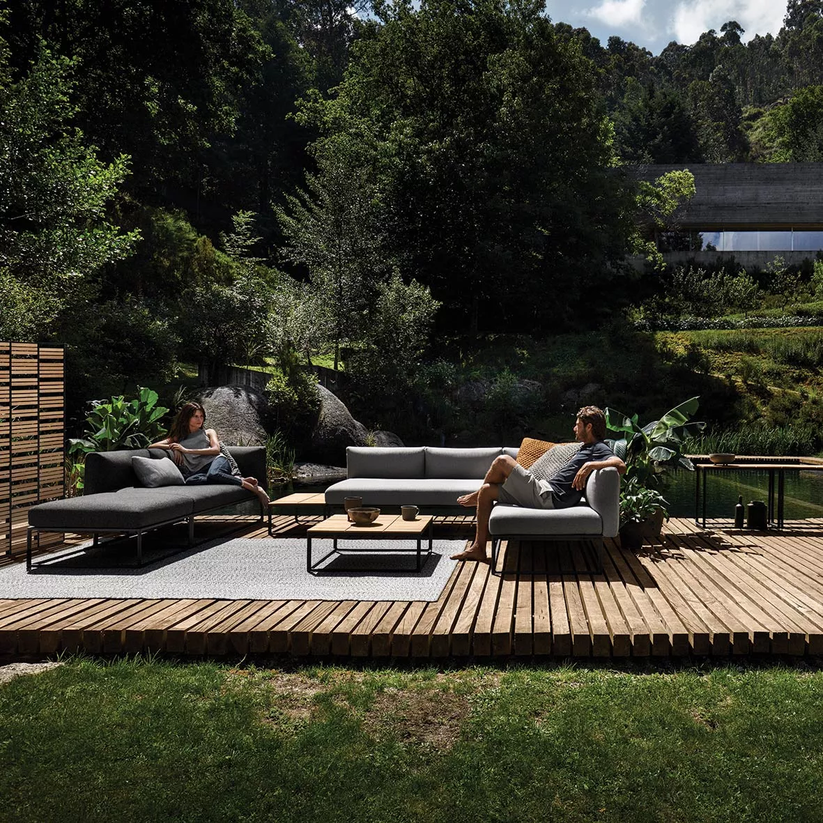 Gloster Maya Loungehocker • Loungemodul 75 cm