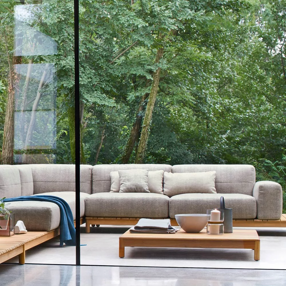 Varaschin Barcode Meridian Loungesofa 180 cm mit Teakholzgestell 