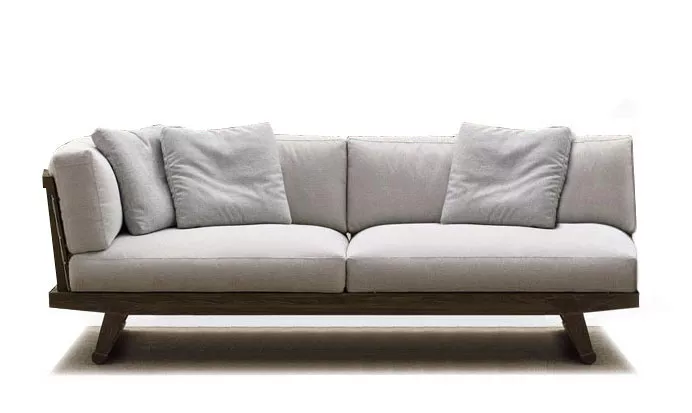 B&B Italia Gio Gartensofa Eckmodul 197 cm links in hellem Stoff ohne Hintergrund