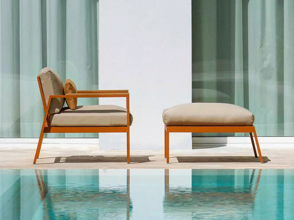 GANDIA BLASCO Timeless Fußhocker • Gartenhocker 75 × 58 cm