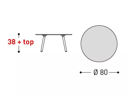 Varaschin Emma Loungetisch Ø 80 cm • Irokobeine • HPL bzw. Keramikplatte