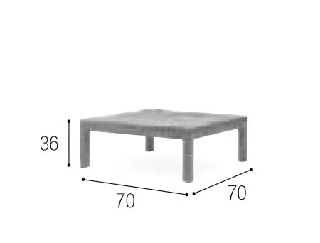 Royal Botania XQI Loungetisch 70 x 70 cm