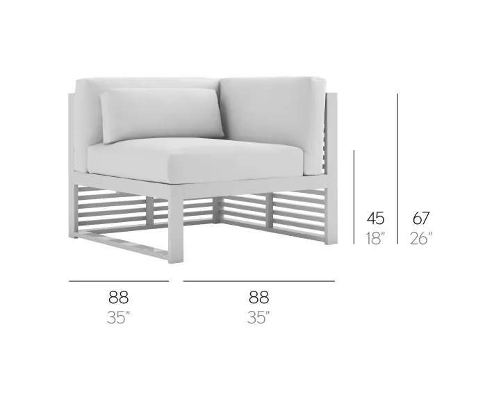 GANDIA BLASCO DNA Loungesofa Eckmodul rechts 6 • 88 × 88 cm