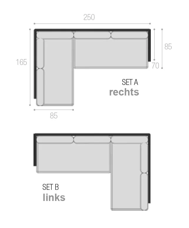 Royal Botania Red Label • Alura Lounge Ecksofa 02 • 250 cm rechts/links