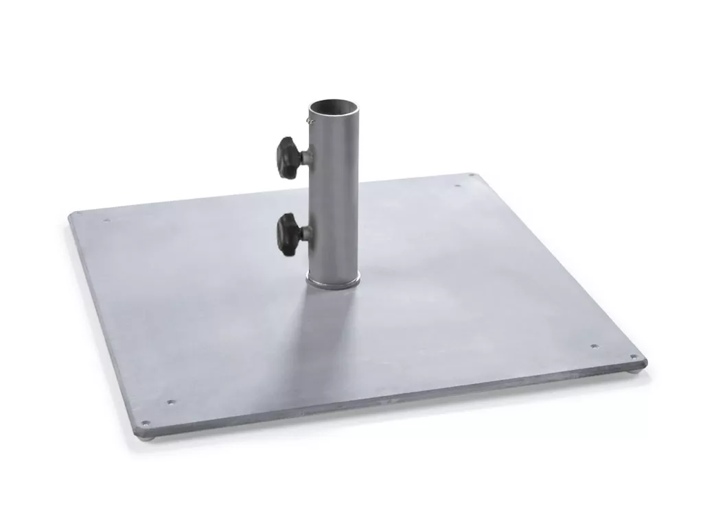 Weishäupl Bodenplatte aus Stahl, quadratisch, 55 kg, Ø 62 mm