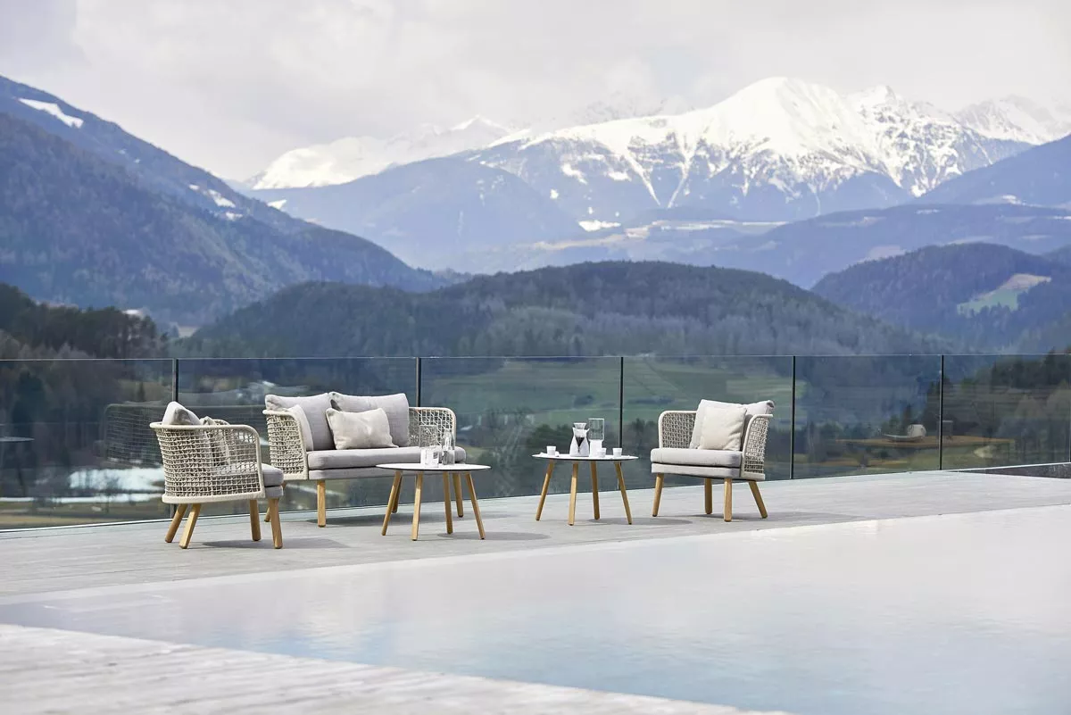 Varaschin Emma Beistelltisch Ø 50 cm • Aluminiumbeine • HPL bzw. Keramikplatte