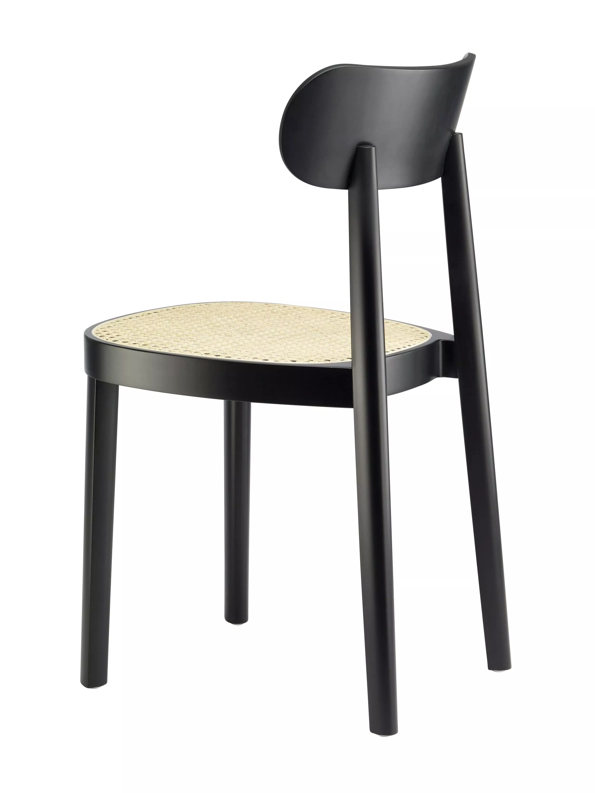 Thonet 118 Stuhl in Schwarz mit geflochtener Sitzfläche ohne Hintergrund