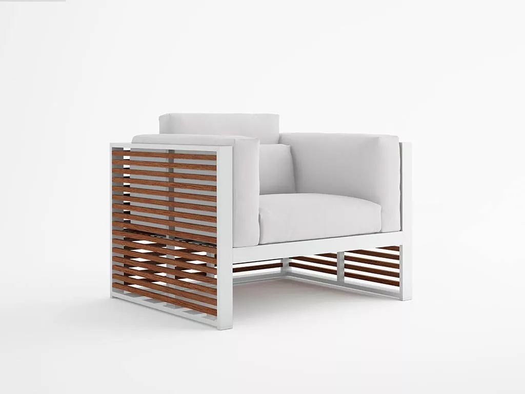 GANDIA BLASCO DNA Teakholz Loungesessel 105 × 88 cm