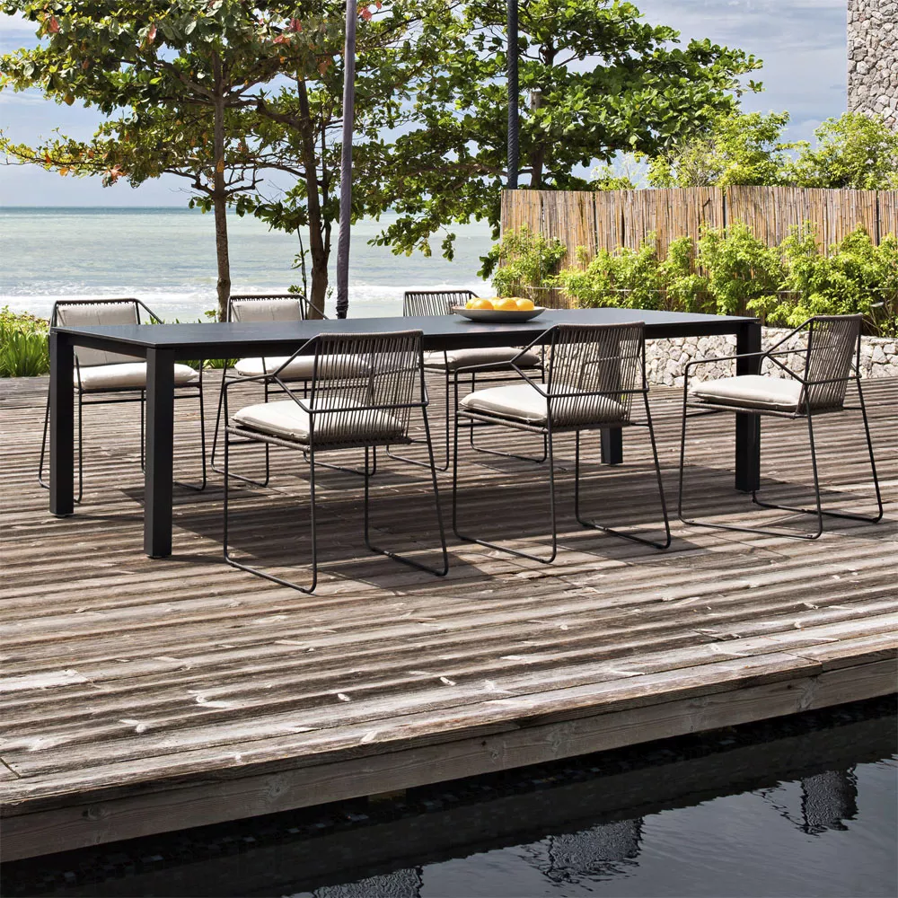 OASIQ MACHAR Gartentisch mit Keramik Tischplatte • Outdoor Esstisch 280 cm