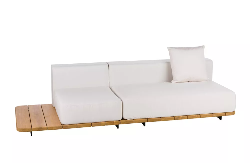 Point Pal Endmodul links 246 cm mit 2 Sitzeinheiten und Ablagefläche