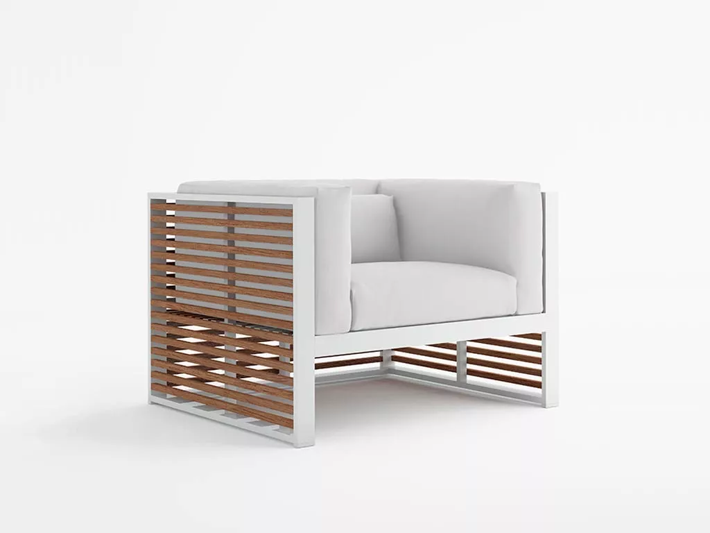 GANDIA BLASCO DNA Teakholz Loungesessel 105 × 88 cm