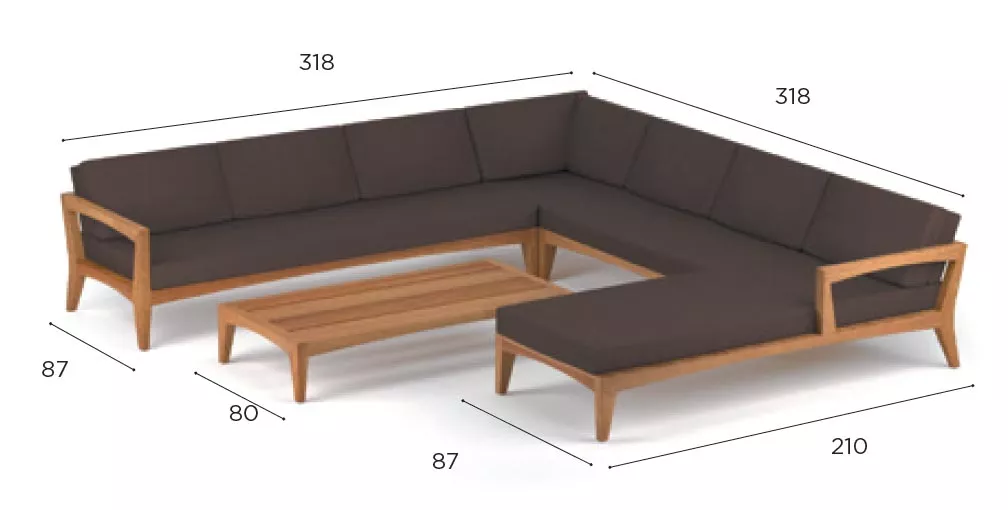 Royal Botania Zenhit Lounge-Set 05 mit Kissen in Standardfarben 