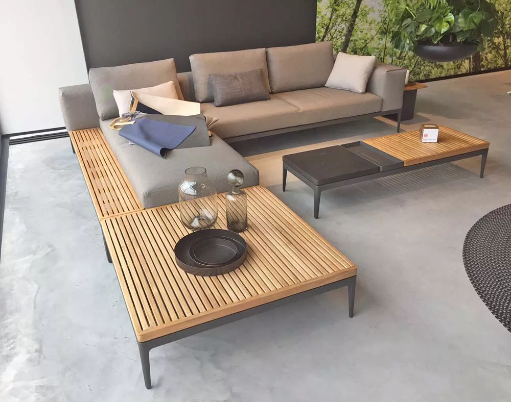 Gloster Grid Endmodul mit Keramik Ablage | L+R