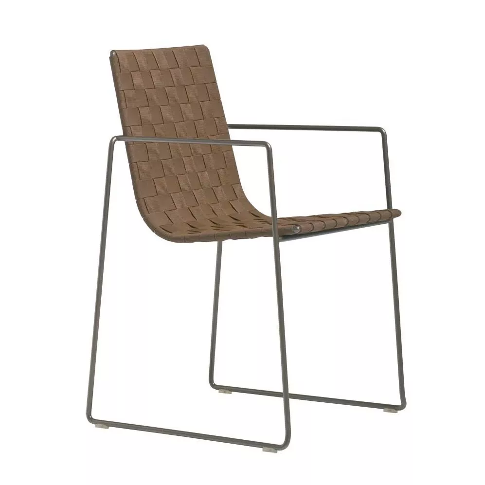 Andreu World Trenza Armlehnstuhl • Gartenstuhl mit Kufengestell