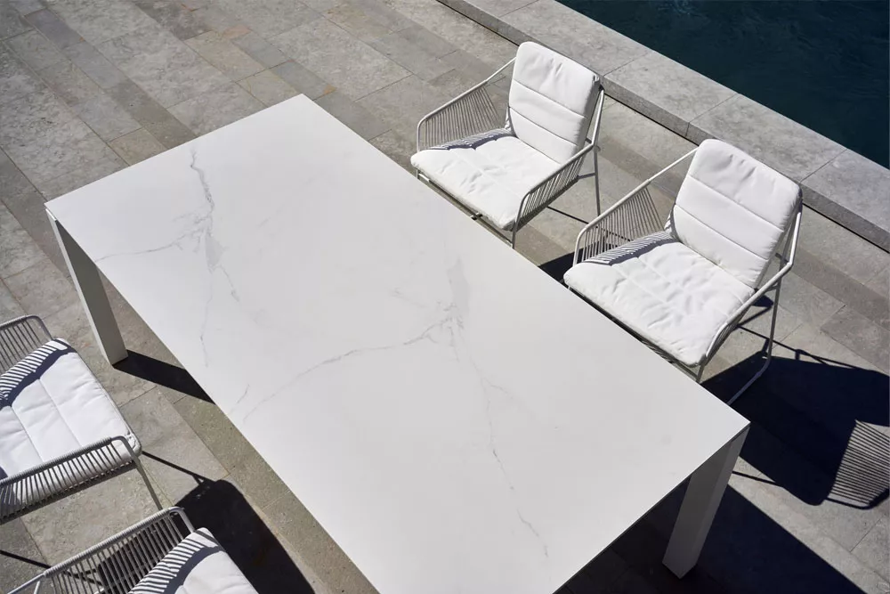 OASIQ MACHAR Gartentisch mit Keramik Tischplatte • Outdoor Esstisch 280 cm