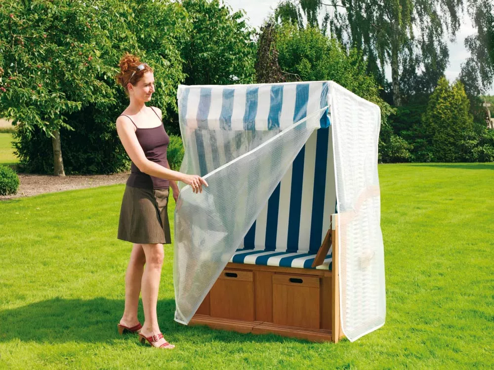 Schutzhülle Strandkorbhaube Easy Cover mit 2 Reißverschlüssen 130 × 90 × 163/132 cm