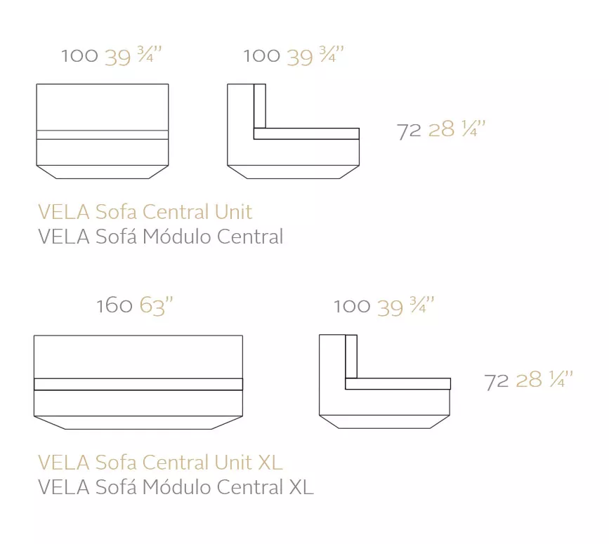 Vondom Vela Sofa, Mittelmodul