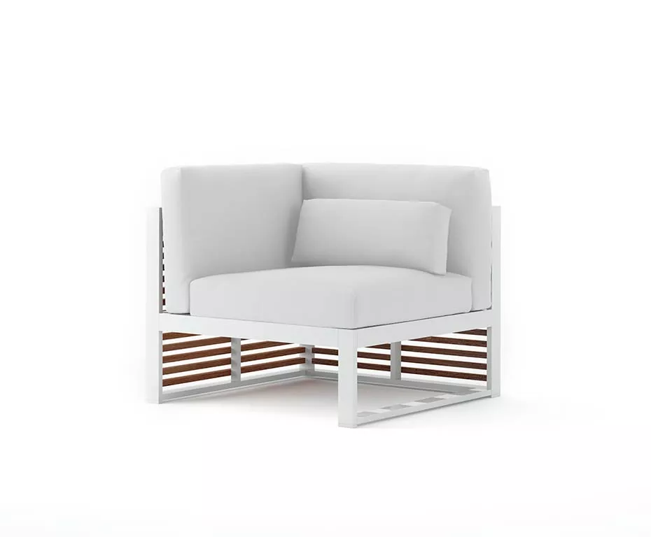 GANDIA BLASCO DNA Teakholz Loungesofa 6 Eckmodul links • 88 × 88 cm